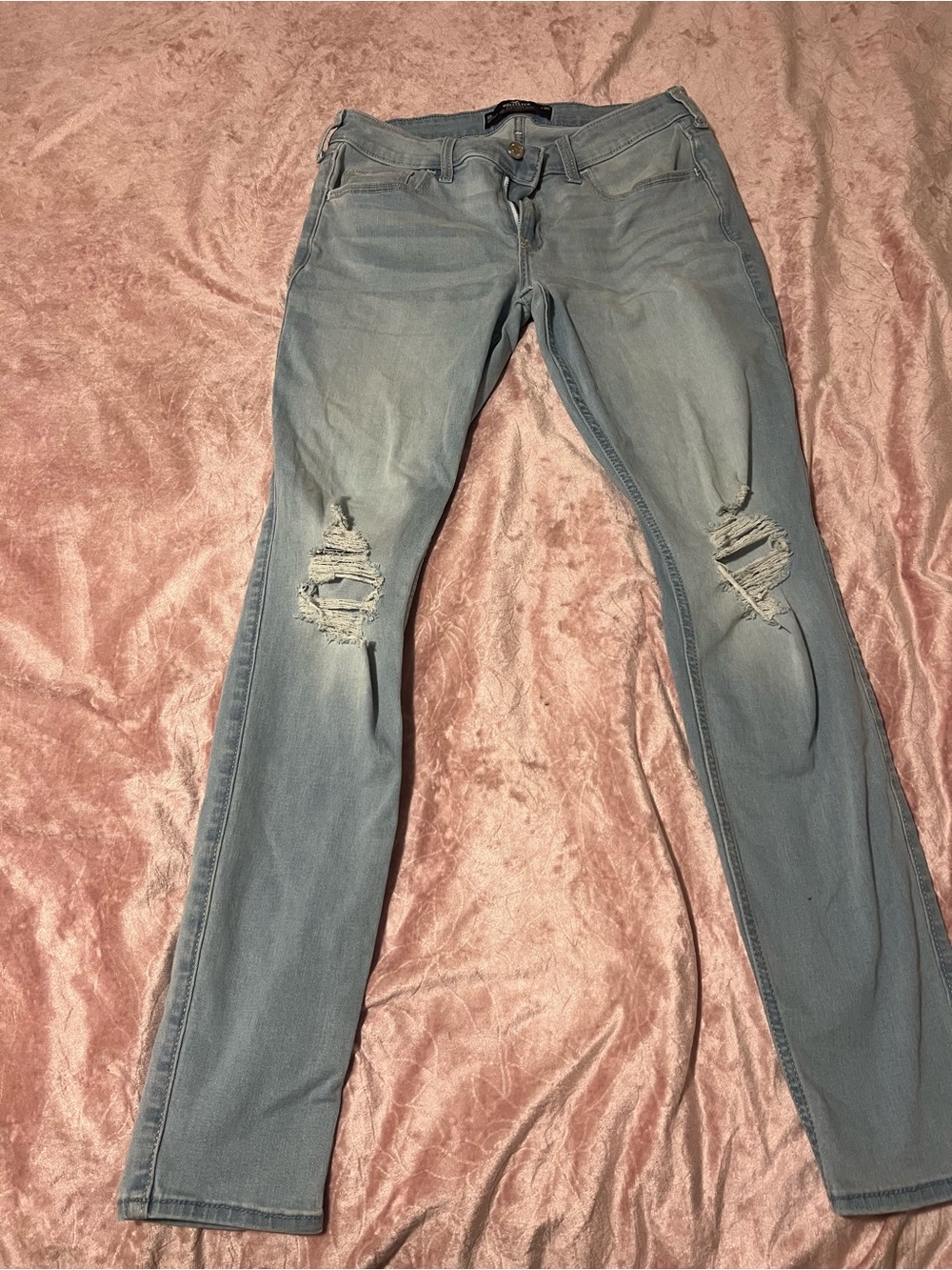 Hollister Light Blue Distressed Skinny Jeans